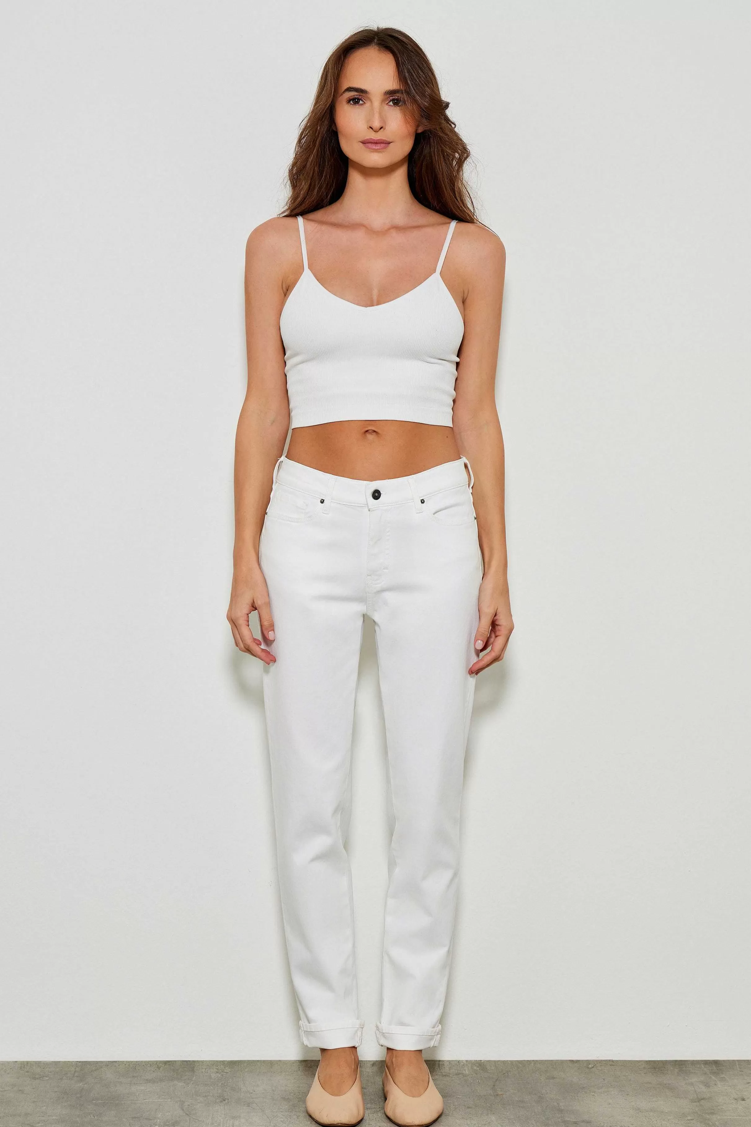 Bukser*Five Jeans 100 Tara Boyfit Bukser Weis