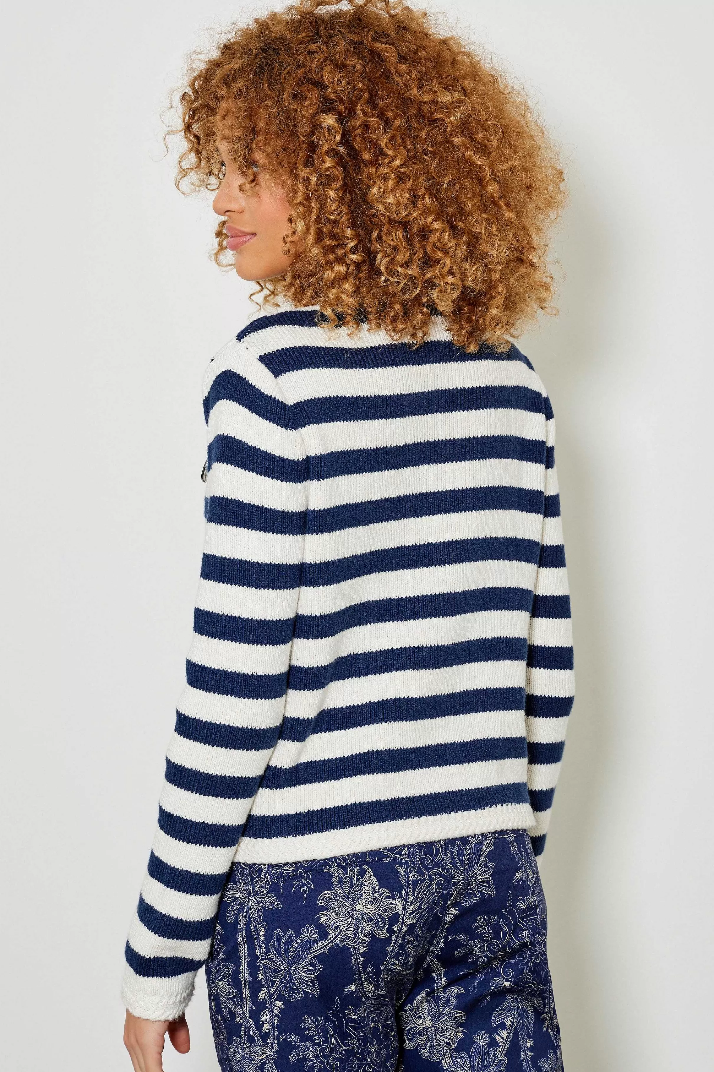 Bluse*Five Jeans Sunset Vest Lavet Med Marinebla