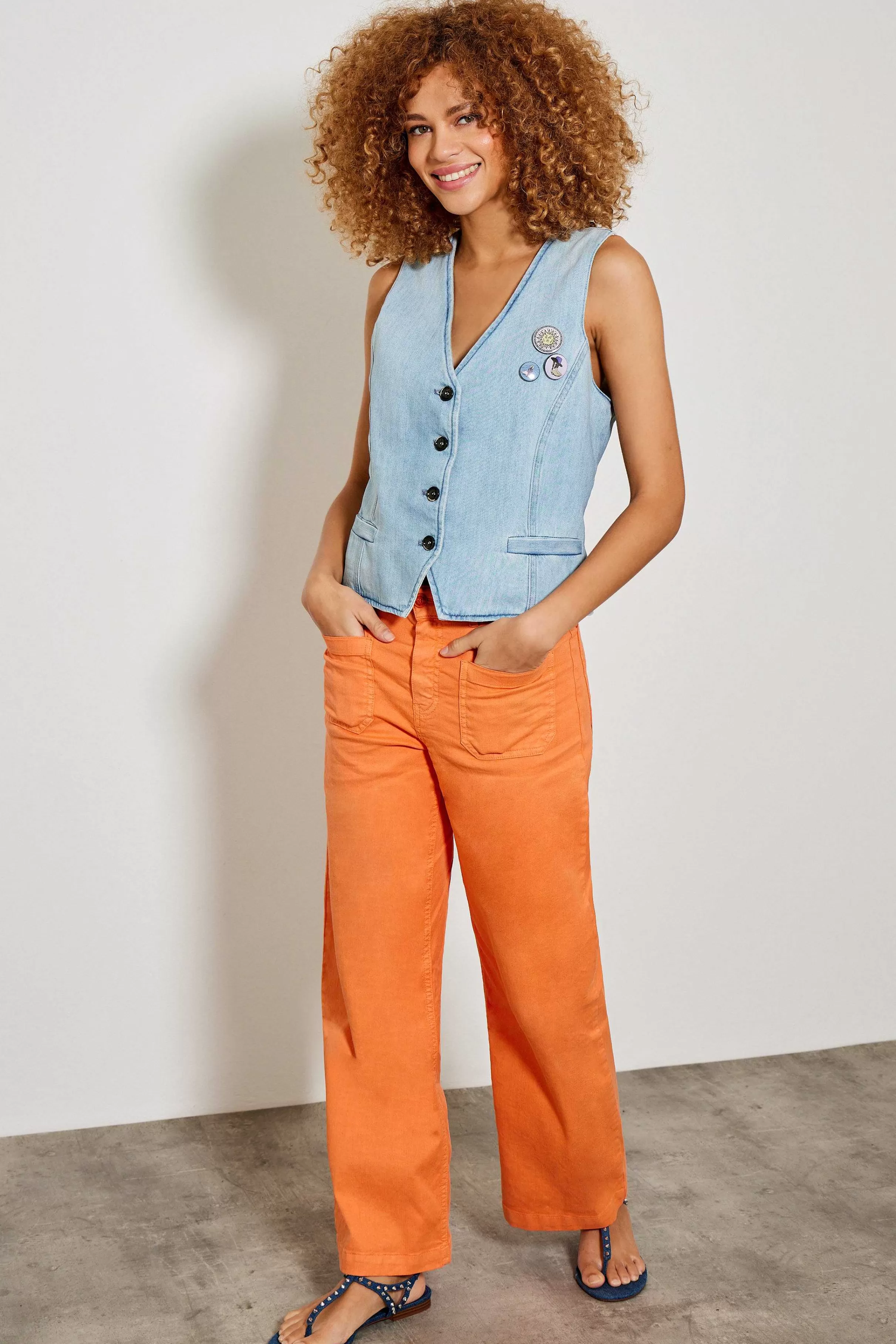 Jakker*Five Jeans Victor Vest Lysebla
