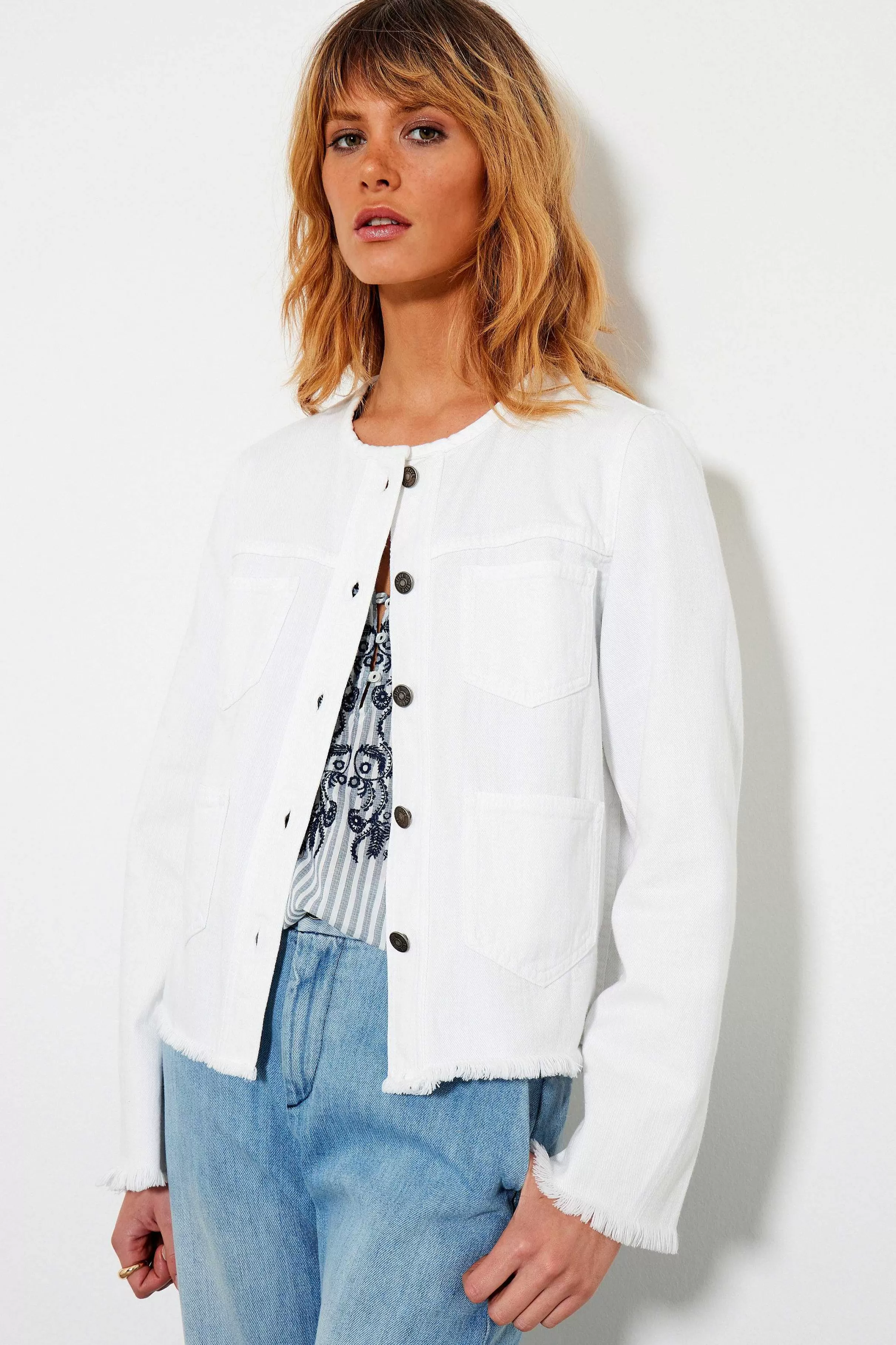 Jakker*Five Jeans Violin Jakke Weis